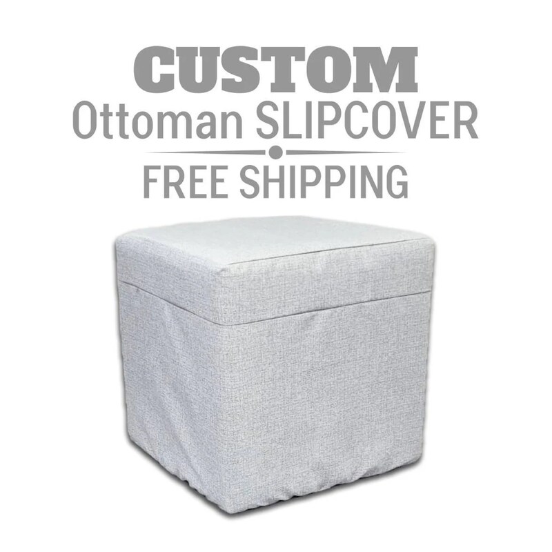 Custom Ottoman slipcover - Custom pouf cover - Coffe Table Cover